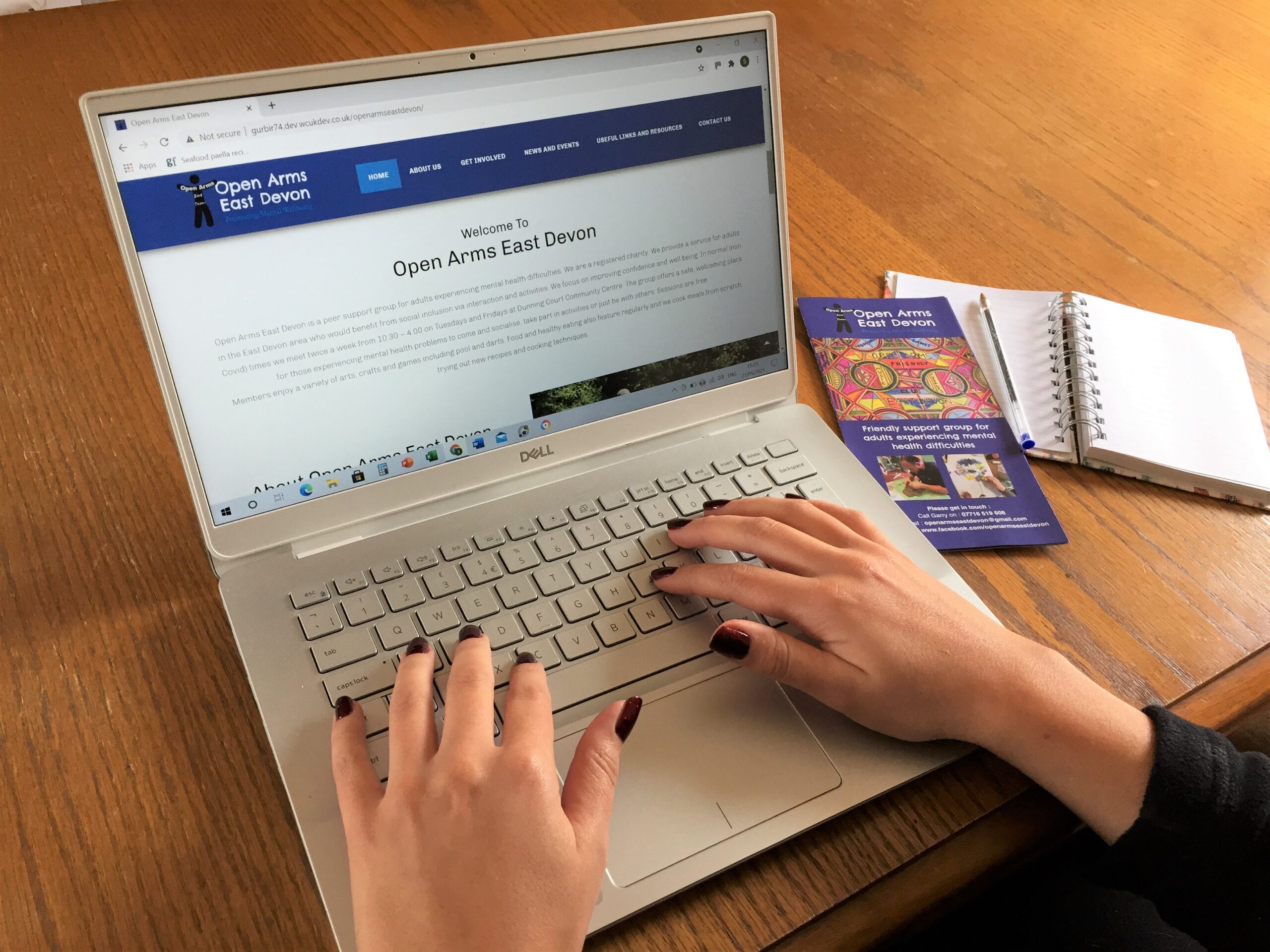 Picture of someone using open arms website - sourced from old website